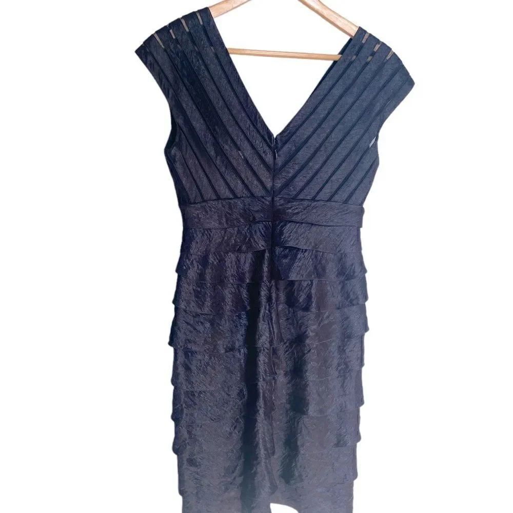 Black Adrianna Papell Bodycon Ruffled Dress Size 4